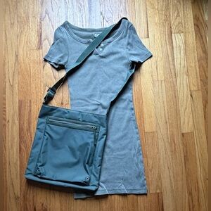 Green Dress and Banana Republic Crossbody Bag Set